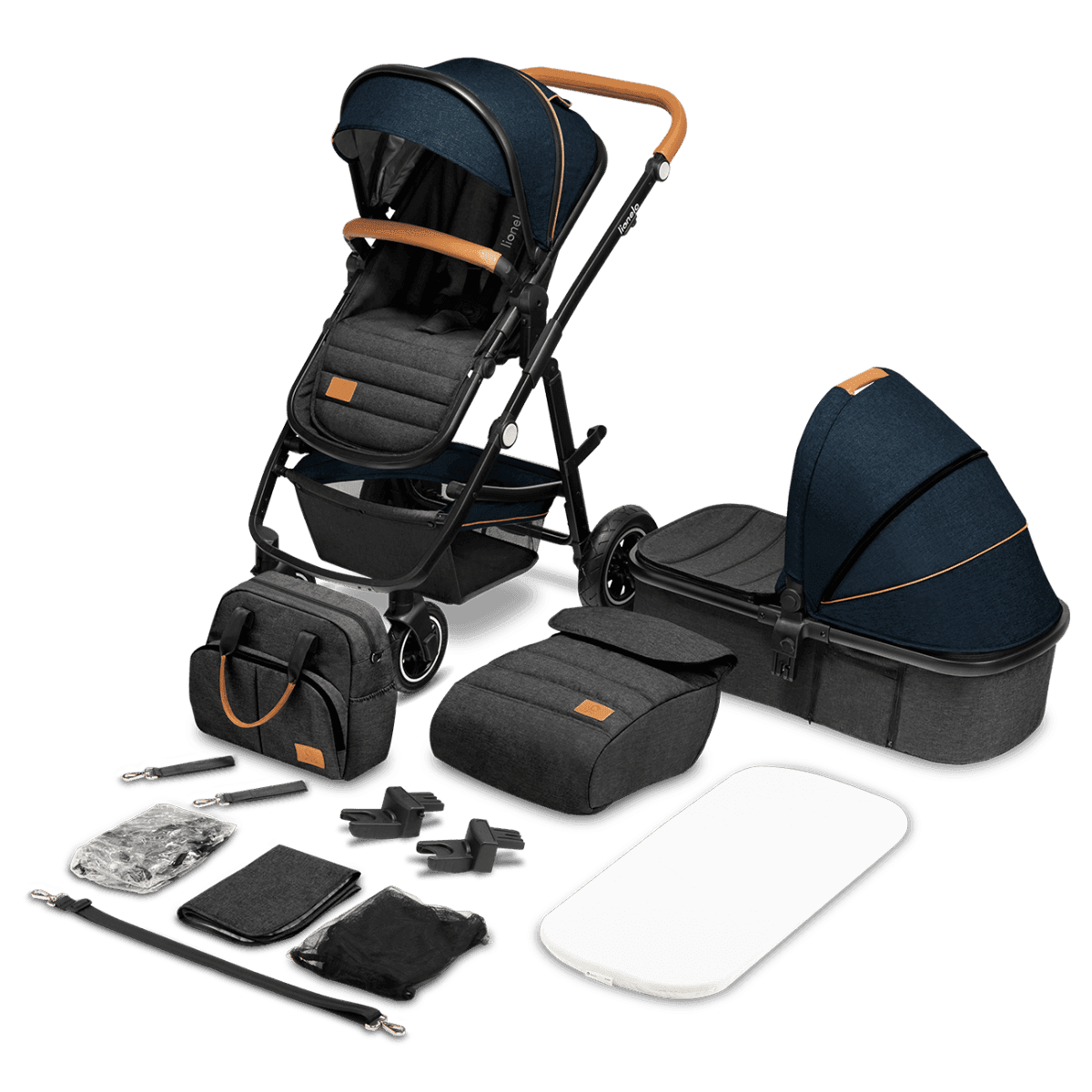 Lionelo Amber 2 in 1 Blue Navy - multi-function pram 2 in 1 - الصورة 3