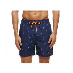 Palm Trees on Navy Blue - Swimming Shorts