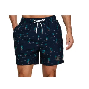 Island on Navy Blue - Swimming Shorts