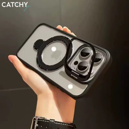 iPhone Fashion Hollow Lens Holder Magnetic Case