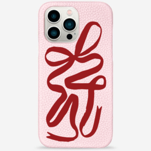 iPhone Leather Red Ribbon Case (Design)