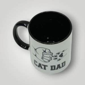 Cat Dad Ceramic Mug with Fist-Bump Cat Paw Design
