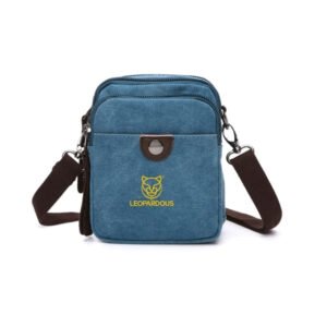 Lake Blue Canvas Crossbody Bag