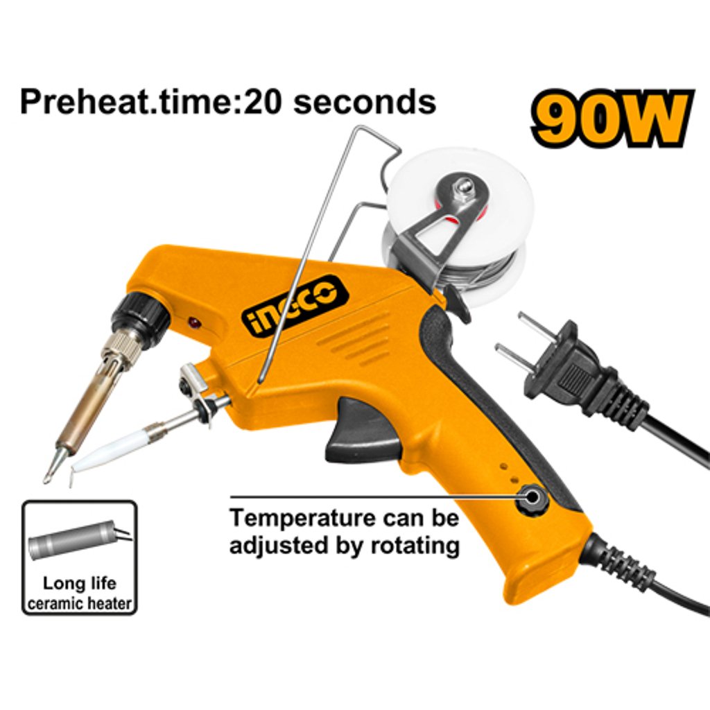 Soldering gun with solder feeder