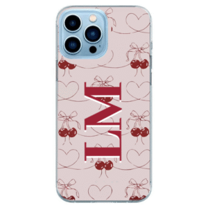 Cherry With Initials iPhone Case