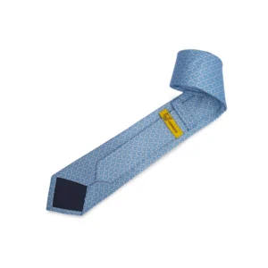 Baby Blue Anchor Print Silk Tie