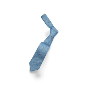 Baby Blue Anchor Print Silk Tie