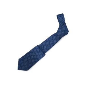 Blue Anchor Print Silk Tie