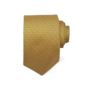 Mustard Yellow Horseshoe Print Silk Tie