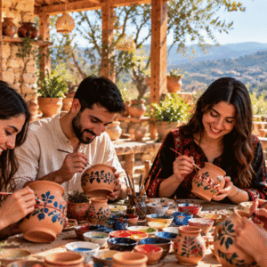 تجربة رسم على الفخار