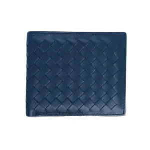 Blue Woven Leather Wallet