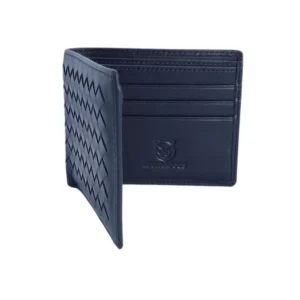 Blue Woven Leather Wallet