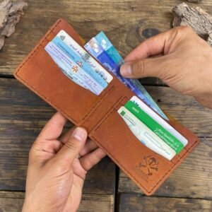 No. 57 محفظة جلد بقري طبيعي