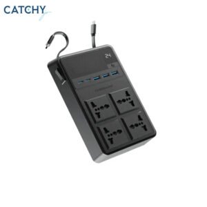 Powerology 4 AC Power Strip with Built-In Retractable Cables (2500W)