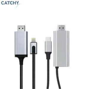 Coteci HDMI To USB-C & Lightning Cable (1.8M)