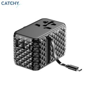Powerology GaN Universal Charger Retractable Type-C Cable