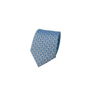 Flamingo on Baby Blue Silk Tie