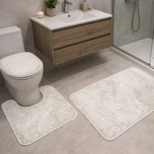 Bathroom Rug Set -  طقم دعسة جاكارد 3 قطع
