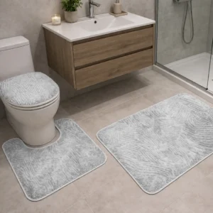 Bathroom Rug Set -  طقم دعسة جاكارد 3 قطع