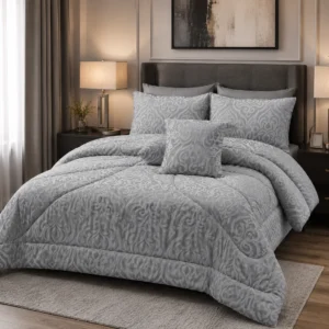 Blanket Set - طقم لحاف مزدوج جكارد مطرز 8 قطع