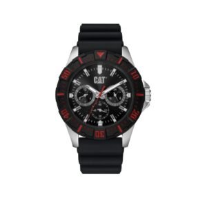 Cat Moto Multi Watch Black, Red Dial/ black Strap