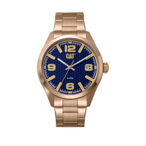 Cat H-Dial Watch Blue, Yellow/ Rose Gold Strap