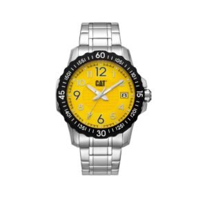 Cat Downforce Watch Yellow Dial/ Silver SS Strap