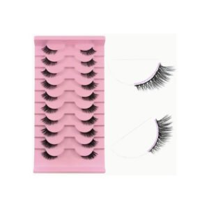 7 Pairs Half Eye Side Eyelashes Thick Fluffy Cat Eye Faux Mink False Eyelashes, Short And Long Volume Lashes