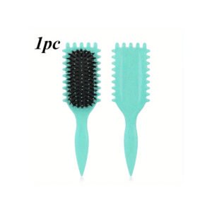 Curl Defining Brush -Styling Brushes Premium Nylon Curly Hair Brush - Perfect for Shaping and Defining Curly in Both Women and Men (Green)