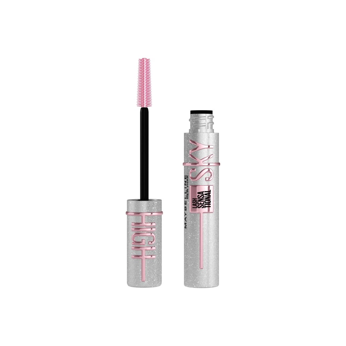 Maybelline Lash Sensational Sky High Glitter Mascara – Silver (Diamond Print), Washable