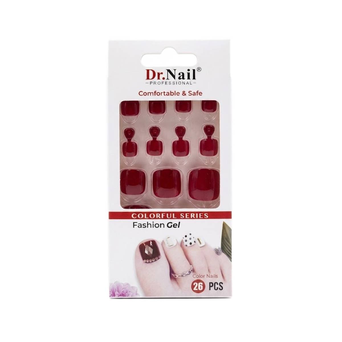 Dr. Nail FT03 Press-On Toenails – 26 Pieces