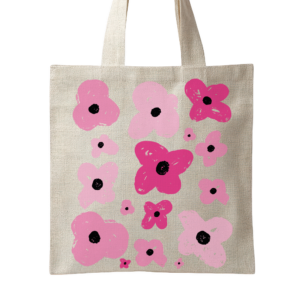 Tote Bag designed with flowers