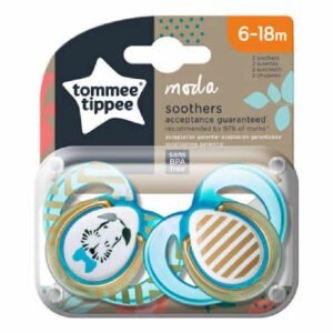 Tommee Tippee Moda Yellow and Blue Soothers 6 to 18 Months 2 Pcs