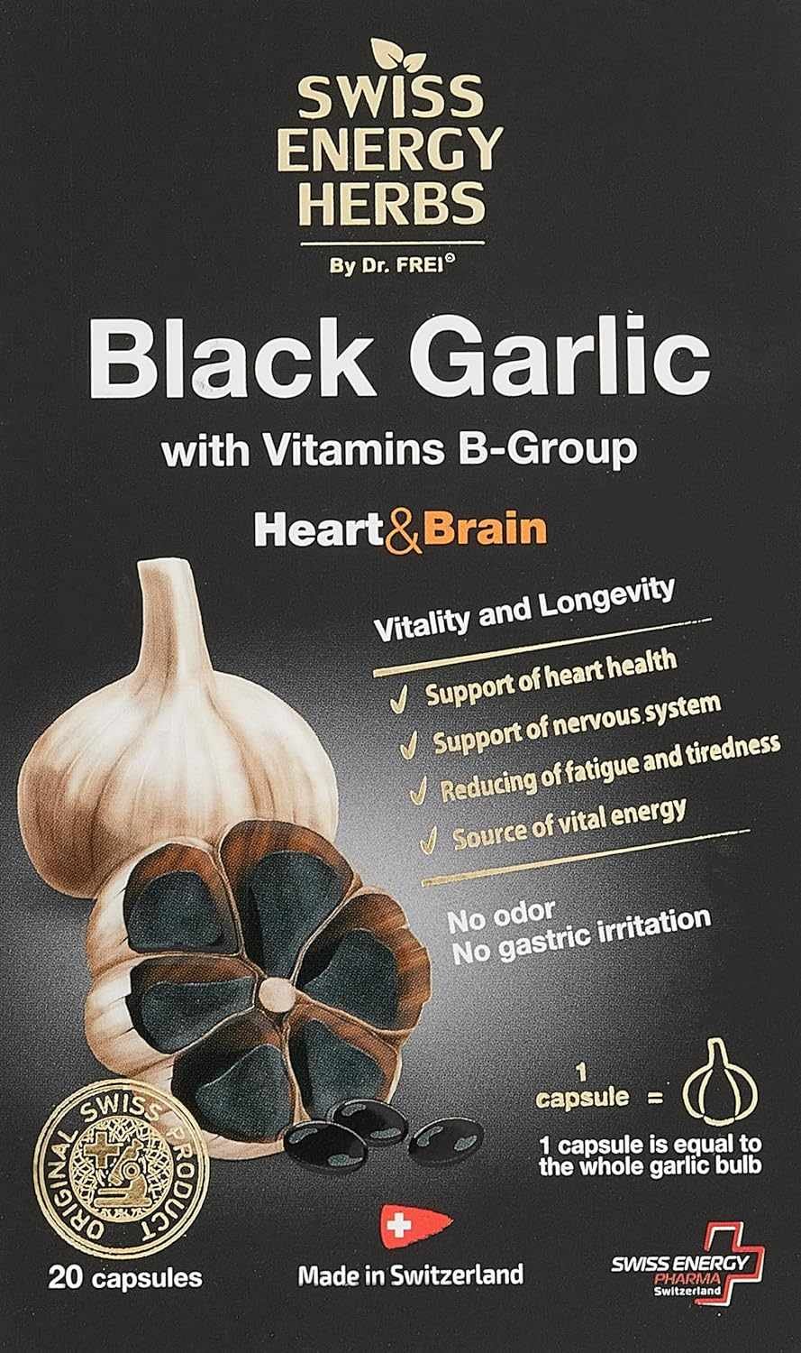 Swiss Energy Black Garlic 20 capsules