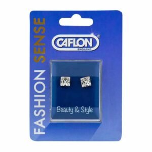 Caflon Fashion Sense Gold Plated Crystal Square Earring 6mm 1 Pc