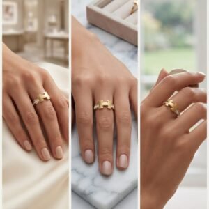 Women Ring 16 Gold Plated