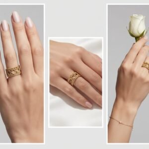 Women Ring 15 Gold Plated