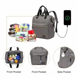 Colorland Zara Baby Changing Backpack Heather Gray CLD-BP124-C