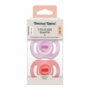 Tommee Tippee Ultra-Light Silicone 0-6 Months Blue and Yellow Soothers