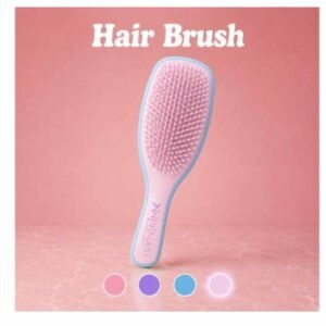 Mermaid Detangling Hair Brush Pink with Blue Line
