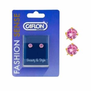 Caflon Pink Cubic Zirconia Earrings 8 mm