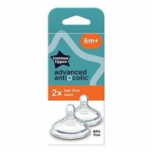 Tommee Tippee Advanced Anti Colic 2x Fast Flow Teats 6m+