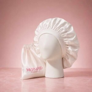 Mermaid White Hair Satin Cap