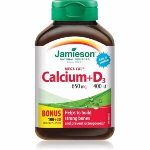 Jamieson Calcium 650mg + D3 400IU 120 Mini Tab Caplets