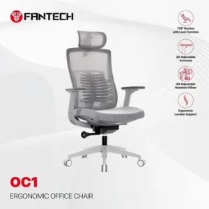 Fantech oc1 ergonomic office chair white