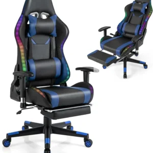 Costway gaming chair with rgb led lights