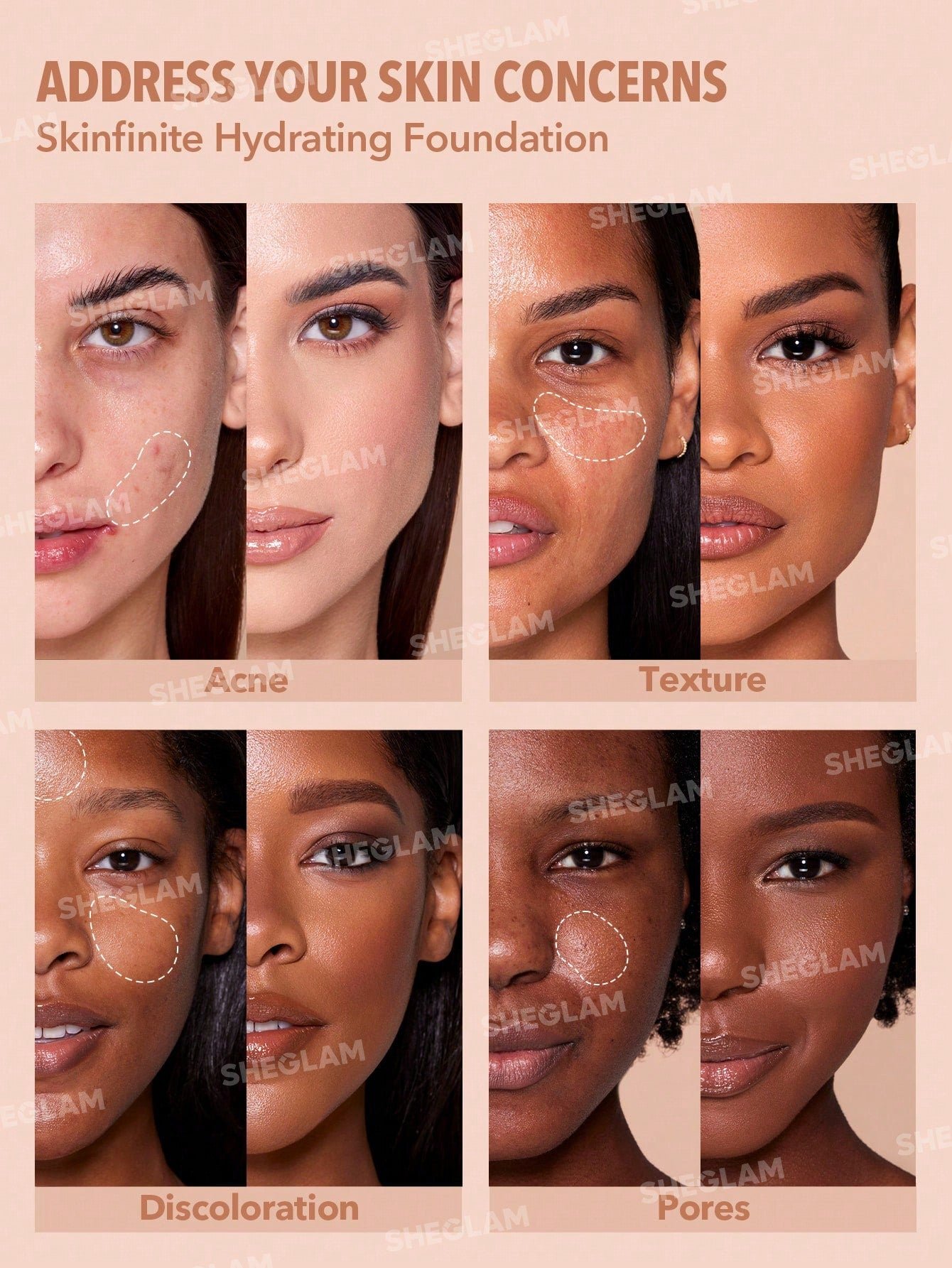 فاونديشن أصلي Sheglam skinfinite hydrating foundation-Shell - Image 5