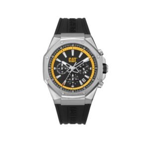 Cat Hexline Chrono Black, Yellow Dial/ Black Silicone Strap
