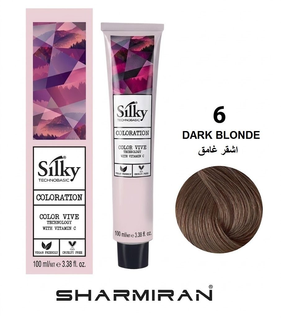 SILKY PERMANENT NO.6 HAIR DYE DARK BLONDE TUBE 100 ML