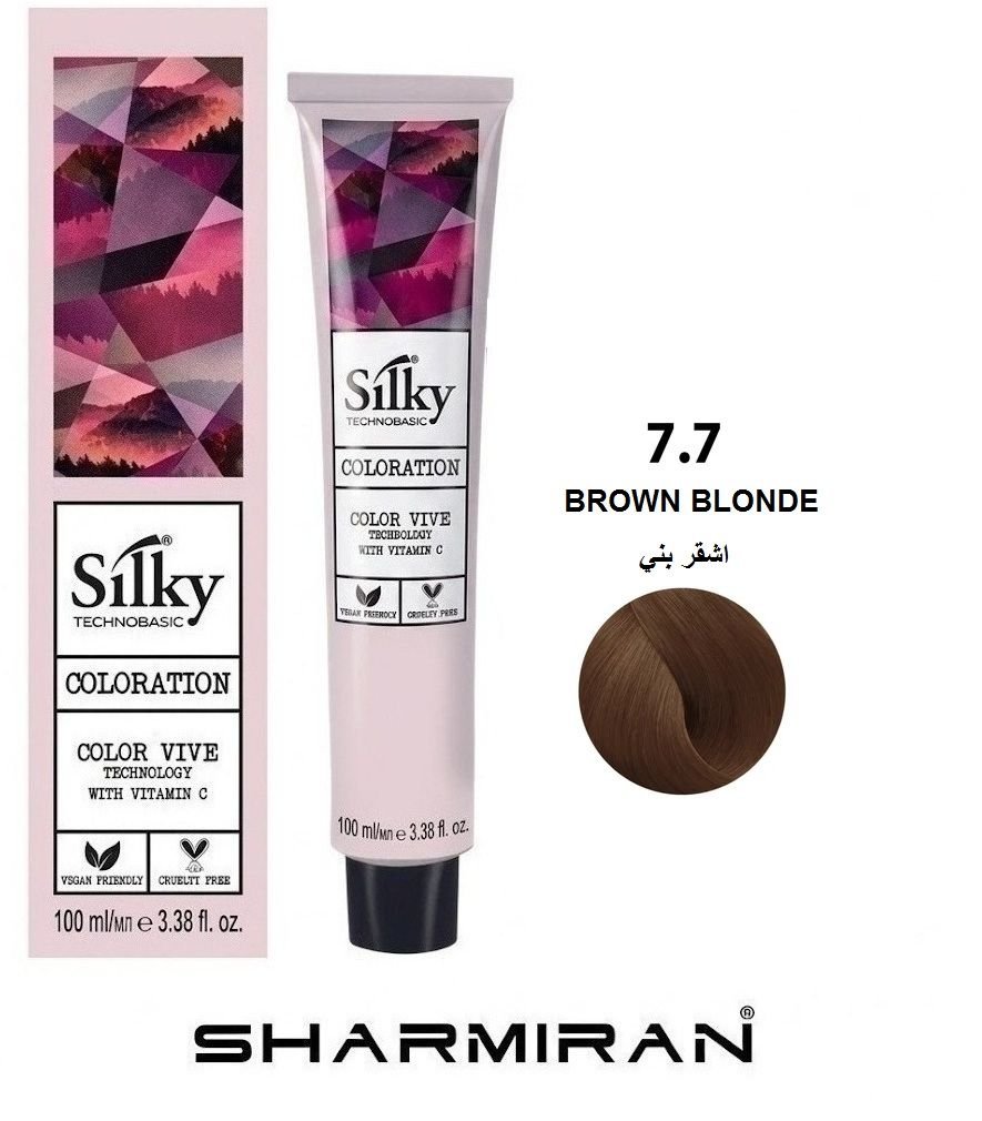 SILKY PERMANENT NO7.7 HAIR DYE BROWN BLONDE TUBE 100 ML